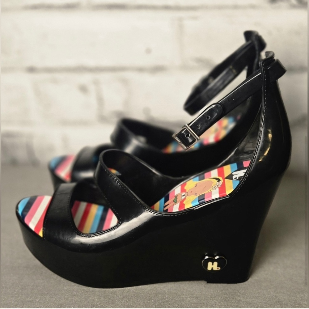 Comfortable Black Jelly Shoes Wedge Platform Sandals - Harajuku Lovers